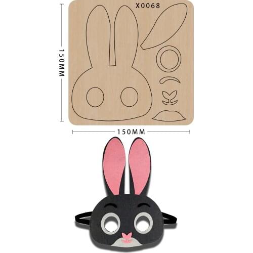 Knife Mold Diy Craft Handmade Cut Mold Mask Party Decoration Dress Up Judy Rabbit Bunny Border Suitable For Big Shot Machines