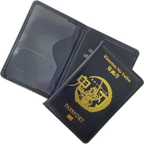New Logo Demon Slayer Passport Cover Japan Demon Blade Travel Wallet Case for Passports Kimetsu No Yaiba Travel Accessories