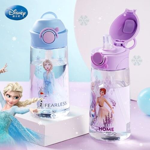 Disney Cartoon New Creative Plastic Straw Drinking Cup fall-resistant seal Portable Children kid Birthday gift present
