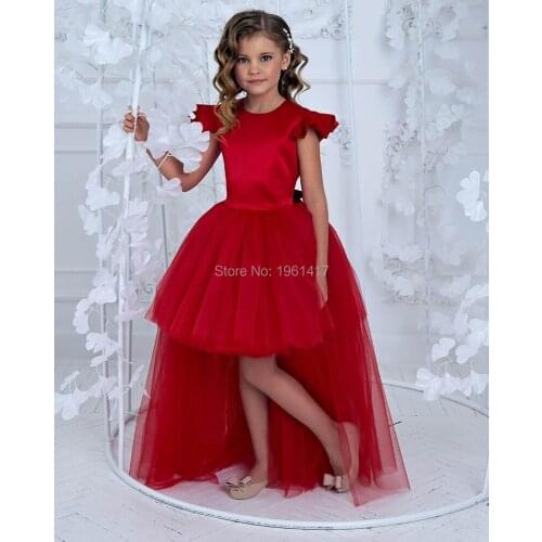 Teenage Girls Dress Summer Childrens Clothing Party Elegant Princess Long Tulle Baby Girls Kids Lace Wedding Ceremony Dresses