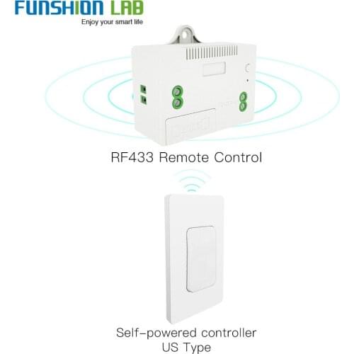 RF433 Wireless Switch No Battery Remote Control Wall Light Switch Self Powered No Wiring Needed Wall Panel Transmitter US Type