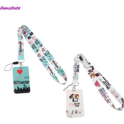 Ransitute R1381 Greys Anatomy Fashion Lanyards Bus ID Name Work Card Holder For Nurse Doctor Scientist Professor