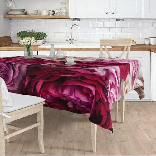 Table cloth Living Room Kitchen pink burgundy flower patterned micro fabric cover runner pattern Free Shipping