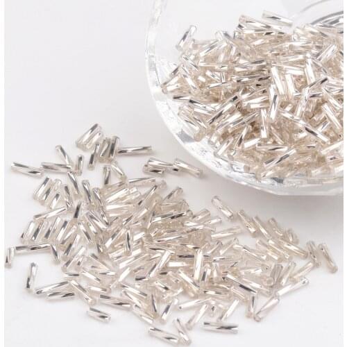 Silver Filling Spiral Tube Beads Glass Seed Beads DIY Handmade Tube Beads Beads Bracelet Jewelry Accessories Wholesale