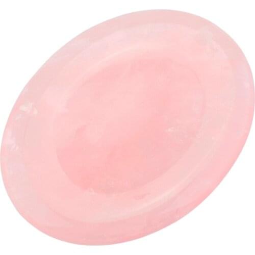 SUNYIK 1Lot (5Pc) Natural Pink Quartz Crystal Thumb Worry Stone Top Drilled Oval Palm Stone Pendant Anxiety Healing Reiki