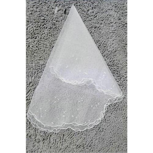 Elegant Beaded Short Wedding Veil Ivory Elbow Length Veils Bridal with Comb voile de mariee Wedding Accessories Bride