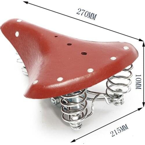 Bike Seat Saddle Vintage PU Leather Shockproof Spring Bike Saddle Comfortable Cycle Saddle Bike Accessories for Women Men