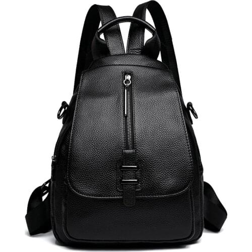 Womens Backpack Teenage Girls Fashion Shoulder Bags Female Genuine Leather Travel Message Crossbody Bag Handbag