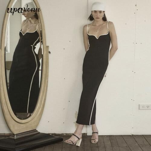 Free Shipping 2020 New Elegant Women Bandage Dress Black Sexy Spaghetti Sleeveless Bodycon Long Dress Club Party Dress Vestidos