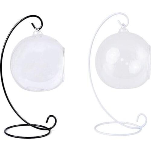 100 pcs New Arrive Iron Wedding Candle Holder Moroccan Candlestick Glass Ball Hanging Bracket Stand