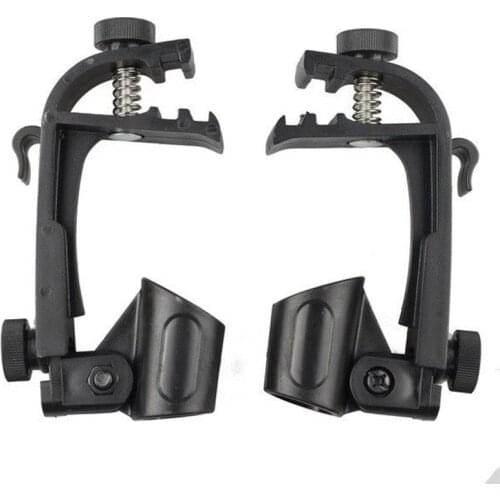 2pcs Adjustable Clip On Drum Rim Shock Mount Microphone Mic Clamp Holder Adjustable Clip On Drum Mount Microphone Holder