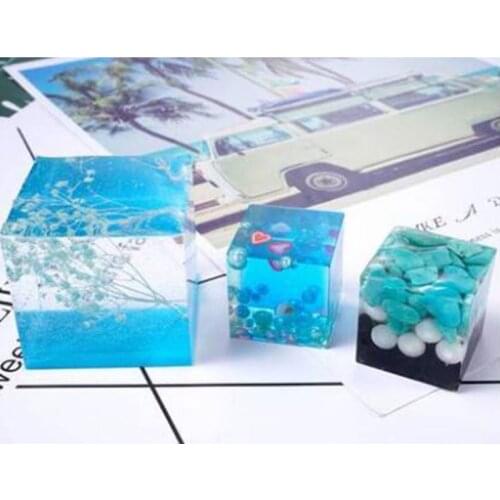 4Pcs/Set Crystal Epoxy Resin Mold Square Jewelry Casting Silicone Mould DIY Tool X7YC