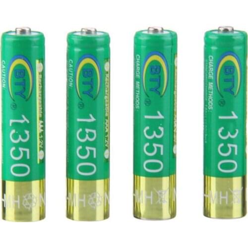 4Pcs AA BTY Battery 1350mAh 14500 AA NI-MH Rechargeable Batteries 14500Batteria 1.2V Cell Recyclable Good