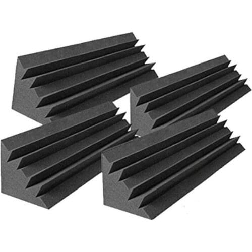 4 Pcs Acoustic Panels Studio Acoustic Soundproof Foam,Sound Treatment Bass Trap Corner,Sound Panels Wedges,12X12x48cm