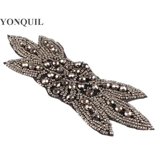 5*15 CM Handmade Sewing OnRhinestone Appliques Wedding Dresses Belt Sashes Pearl Crystal DIY Bridal Jewelry Accessory 12Pcs/Lot