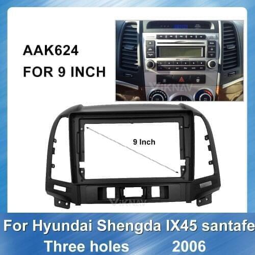 9" Car Radio Fascia Frame Dash Panel For Hyundai IX45 santafe 2006 Pane kit adapter trim facia panel mounting car panel