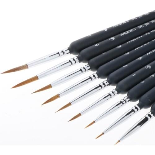 9 Pieces Extra Fine Detail Watercolor Acrylic Miniature Brushes New