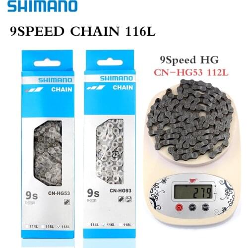 SHIMANO 9 Speed Chain CN-HG53 HG93 Road MTB Bicycle Chains KMC Z9 X9 X9L X9SL X9EPT 112/116/118 Links Silver/Gold Chains 9S