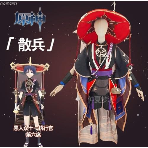 Anime! Genshin Impact Scaramouche Game Suit Gorgeous Uniform Cosplay Costume Halloween Carnival Party Outfit For Men 2021 NEW