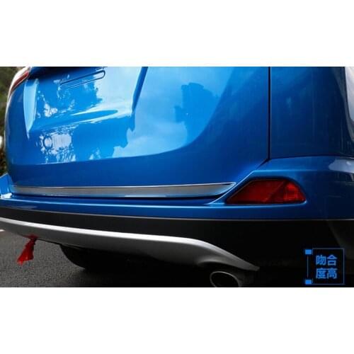 Car styling for rav4 RAV 4 2016 accessories rear moulding cover stainless steel Tailgate Trim back door Bottom sticker
