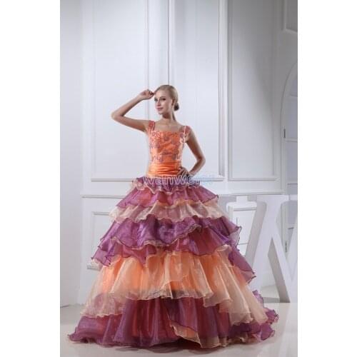 Free shipping 2016 new arrival dream bride girls' dresses small train bridal gown custommade size/color beading wedding dresses