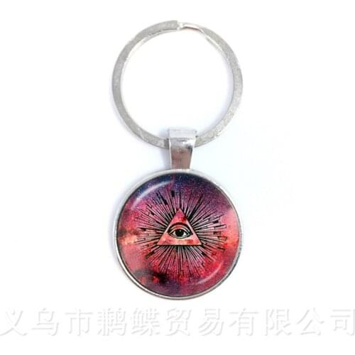 Llluminati keychains Egypt Pyramid Annuit Coeptis Eye of Providence Masonic Sign Jewelry Sacred Geometry Keyring Gift For Fri