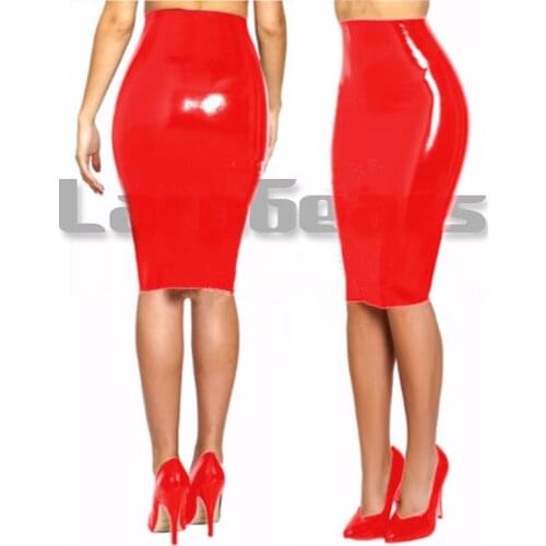 Long Latex Skirt Women Pencil Skirt School Skirt Latex Rubber Clubwear Fetish Long Midi Skirt