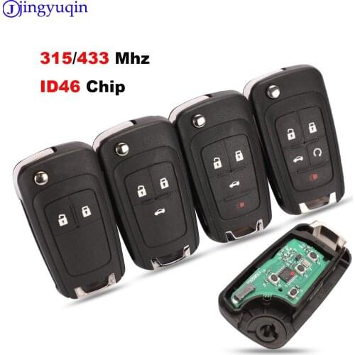 Jingyuqin 433MHz With Pcf7937E Chip Flip Folding Key Shell Cover For Chevrolet Cruze Remote Key Fob 3 Buttons