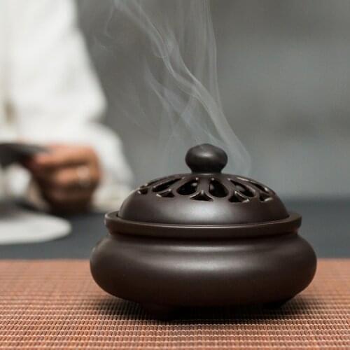 Ceramic Zen Incense Burners Incense Coil Holder Classical Hollow Incense Buddha Stick Incense Lore Living Room Decor Box Packing