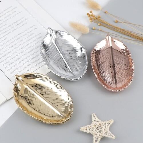 Ceramic Leaves Shaped Dish Dinner Plates Cake Candy Dessert Tray Jewelry Storage Home Decoration Plates