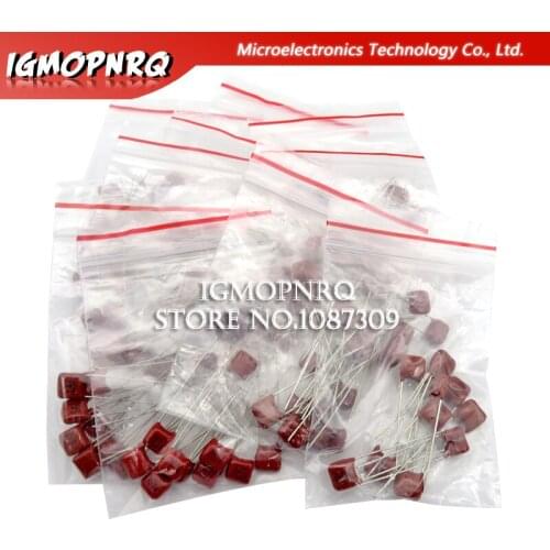 KIT 100PC=10value*10PCS Metallized Polyester Film Capacitors CBB Assortment Kit 100V 10nF ~ 470nF