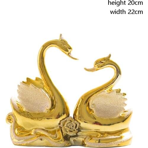 Fashionable Gold Flying Horse And Dolphin Swan Ceramic Handicraft Furnishing Articles Creative Gold-plated High-spirited Horse