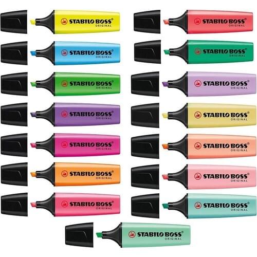 Stabilo Boss Pastel and Neon All Colors 15 Color Set Colorful İşaretletici Highlighter Felt-Tip Pen Set