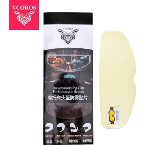 NEW ARRIVAL VCOROS Univeral Clear Anti-fog Patch Flim For Full Face Half Face Motocross Modual Motorcyle Helmet Anti-fog Lens
