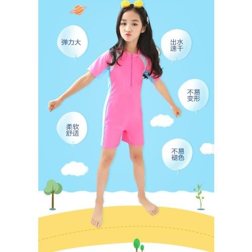 New girls' swimsuits, girls, one-piece conservative, primary and middle school students girls sports swimwear XYY-198