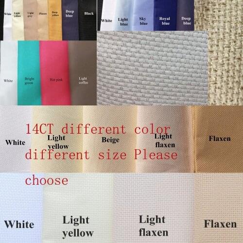 Oneroom different size Aida 14ct white cloth pink black flaxen green cross stitch fabric canvas DIY handmade needlework sewing 4