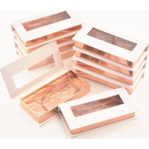 Wholesale Eyelash Packaging Box Lash Boxes Package Custom Rectangle White 25mm False Eyelashes Makeup Storage Case Vendors