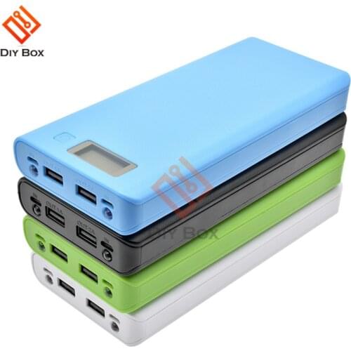 DIY 8x18650 Portable Battery Box Power Bank Charger Plastic Shell Case Weldless LCD Display USB Power Bank Box Without Battery