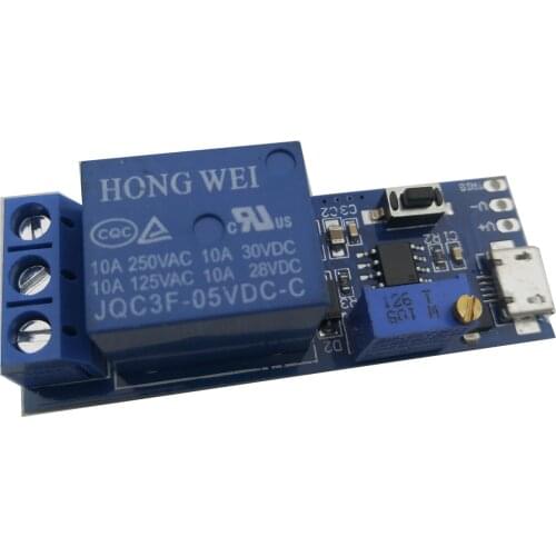 1PCS 5V-30V Delay Relay Timer Module Trigger Delay Switch Micro USB Power Adjustable Relay Module