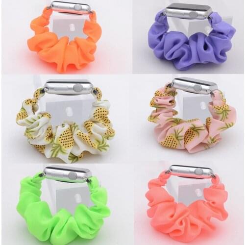 Scrunchie Elastic strap for Apple Watch Bands Series 5 4 3 2 Strap 38mm 40mm 42mm 44mm for iwatch 5 4 3 2 NYLON loop wrist
