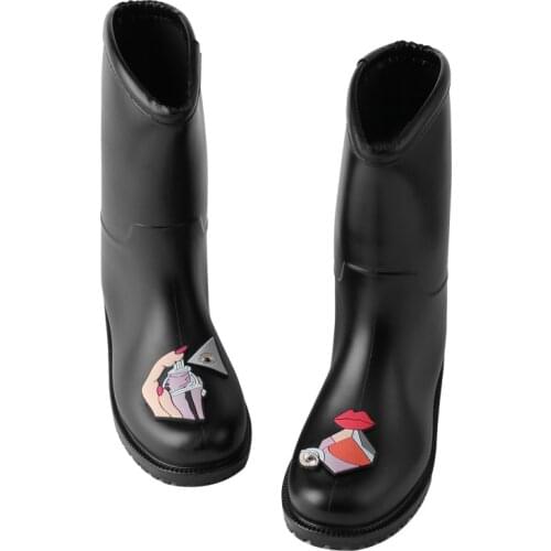 Rain Boots Women Fashion New Arrivals Girl Washing Shoes PVC Waterproof Garden Work Shoes Water Rubber Non-slip Women Rain Shoes