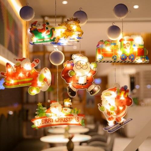 Christmas Light Decor Window Suction Cup Light Fairy Light String Decoration for Bedroom Party Holiday Lighting Garland Navidad