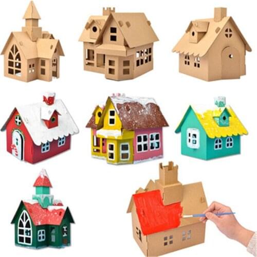Christmas Gift Interesting Biscuit House Decoration Kids Handmade DIY Material Package Luminous Homemade Hut 2021 New Year Gift