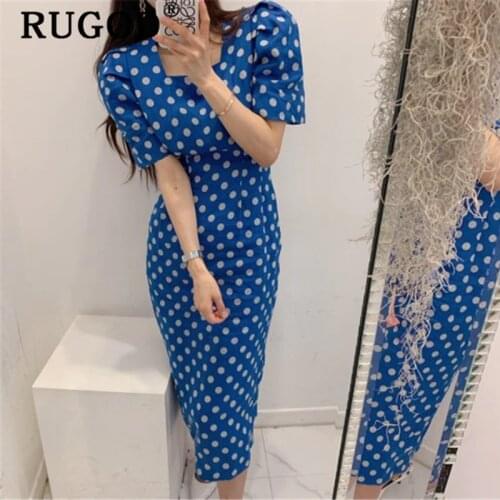 Летние платья в горошек RUGOD China At AliExpress