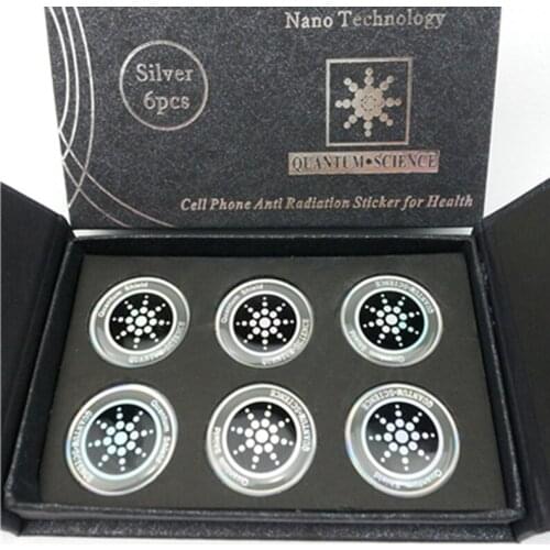Silver/Golden Mobile Phone Sticker With Negative Ions Anti Radiation Shield Round 60pcs/lot Free shipping