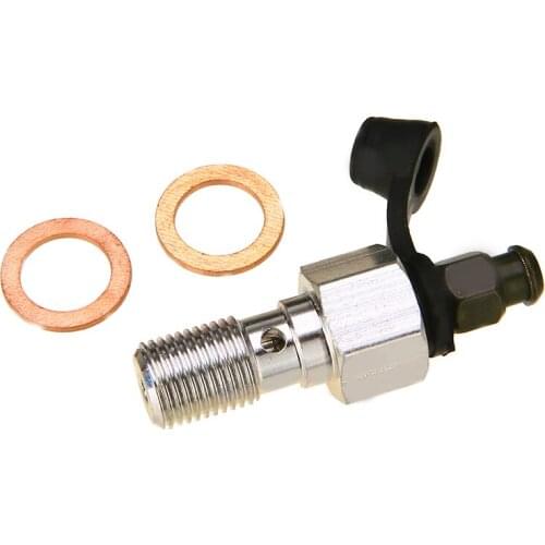 New Arrival M10x1.0mm Motorcycle Brake Master Cylinder Caliper Bleed Screw Nipple Banjo Bolt + Dust Cap + Sealing Washer