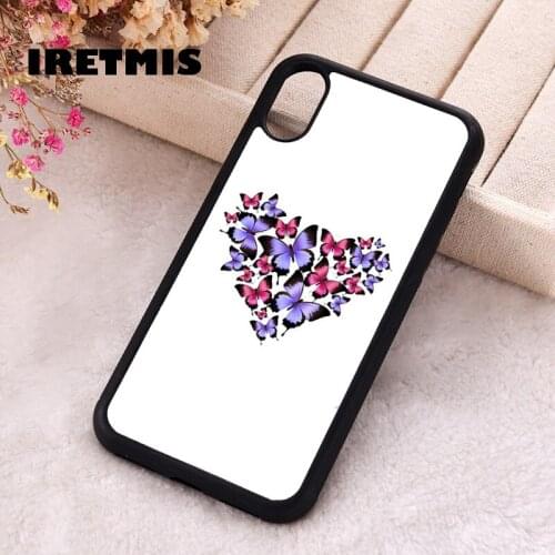 Iretmis 5 5S SE 2020 phone cover cases for iphone 6 6S 7 8 Plus X Xs XR 11 12 Mini Pro Max Silicone TPU The Love Heart butterfly