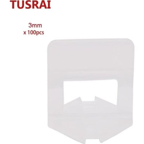 Tile Leveling System Clip 3mm 1/8" 100pcs Ceramic Wall Floor Tile Leveling Spacers Installation Laying Tools Parts TUSRAI