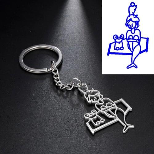 Skyrim Childrens Drawing Customized Keychain Stainless Steel Custom Personalized Kids Art Keyring Key Chains Gift for Child