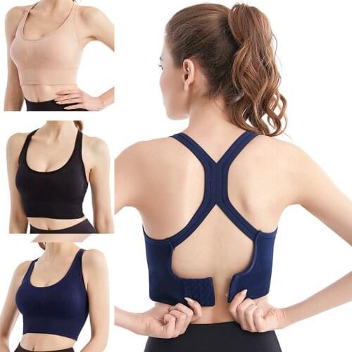 Rear Buckle Sports Bra High Stretch Breathable Top Fitness Women Padded for Running Yoga Gym Seamless Crop Bra Sport Bra New